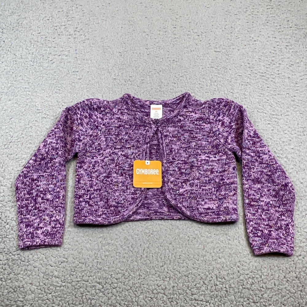 Gymboree Shrug Cardigan Kids 3T Purple NEW Shimmer Space Dye Bolero Sweater